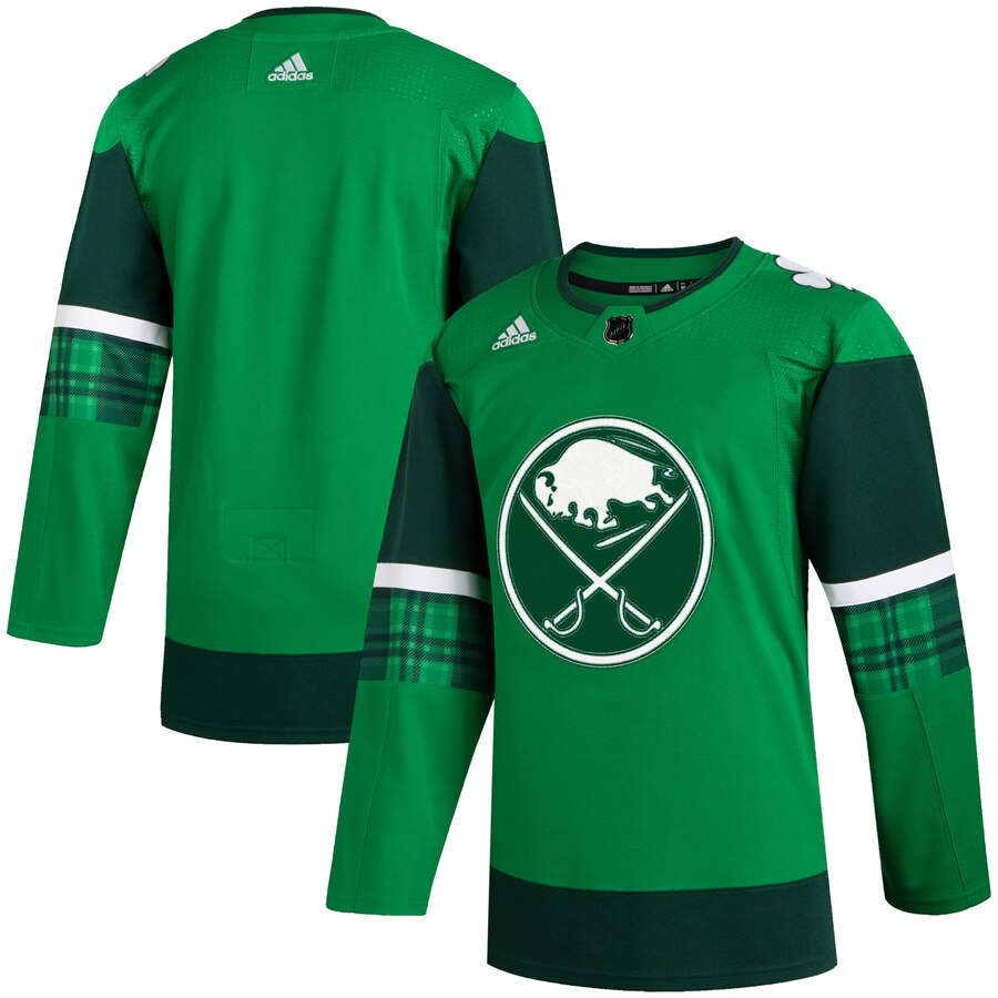 Cheap Buffalo Sabres Blank Men Adidas 2020 St. Patrick Day Stitched NHL Jersey Green